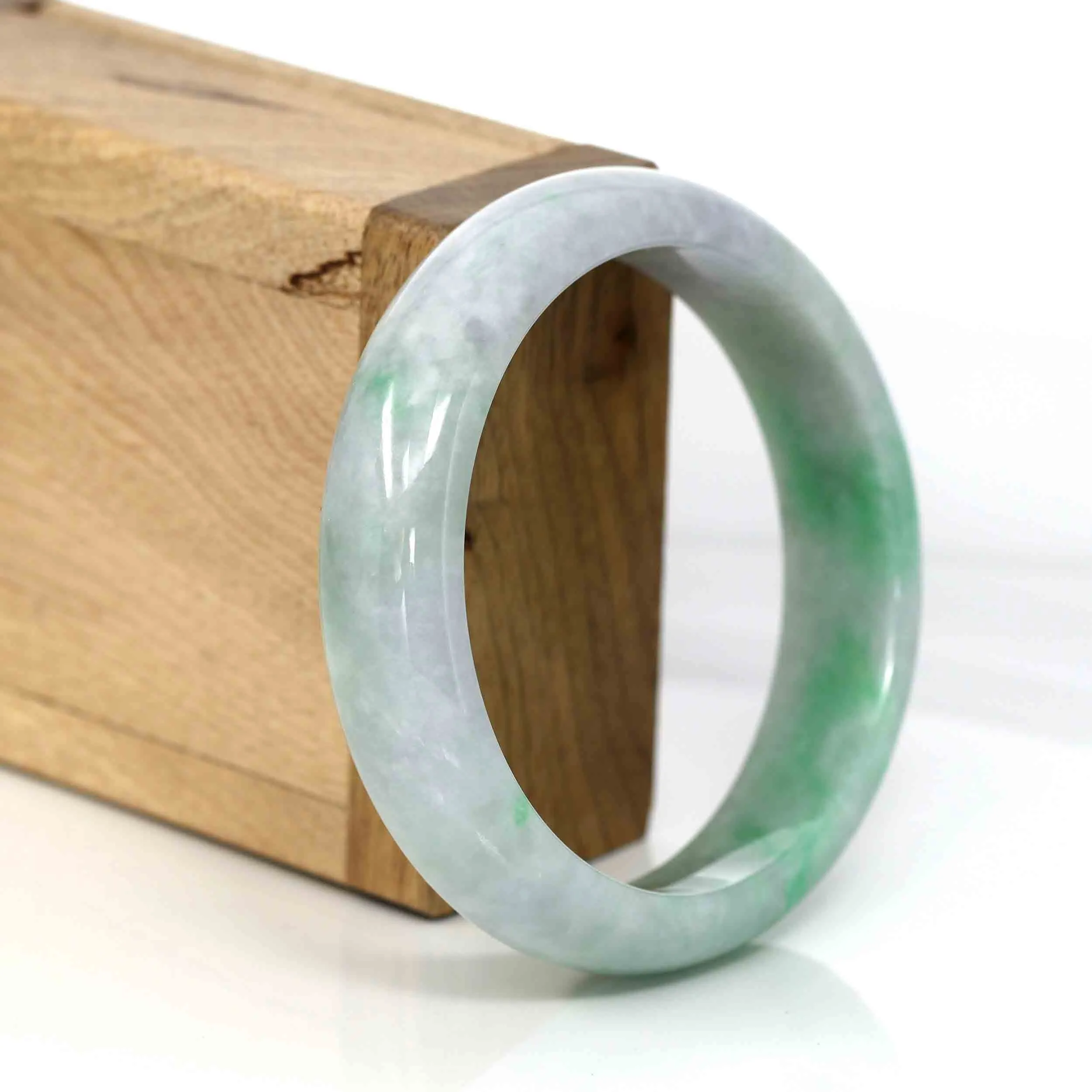 Baikalla Classic Lavender-Green Natural Burmese Jadeite Jade Bangle (58.73 mm )#328