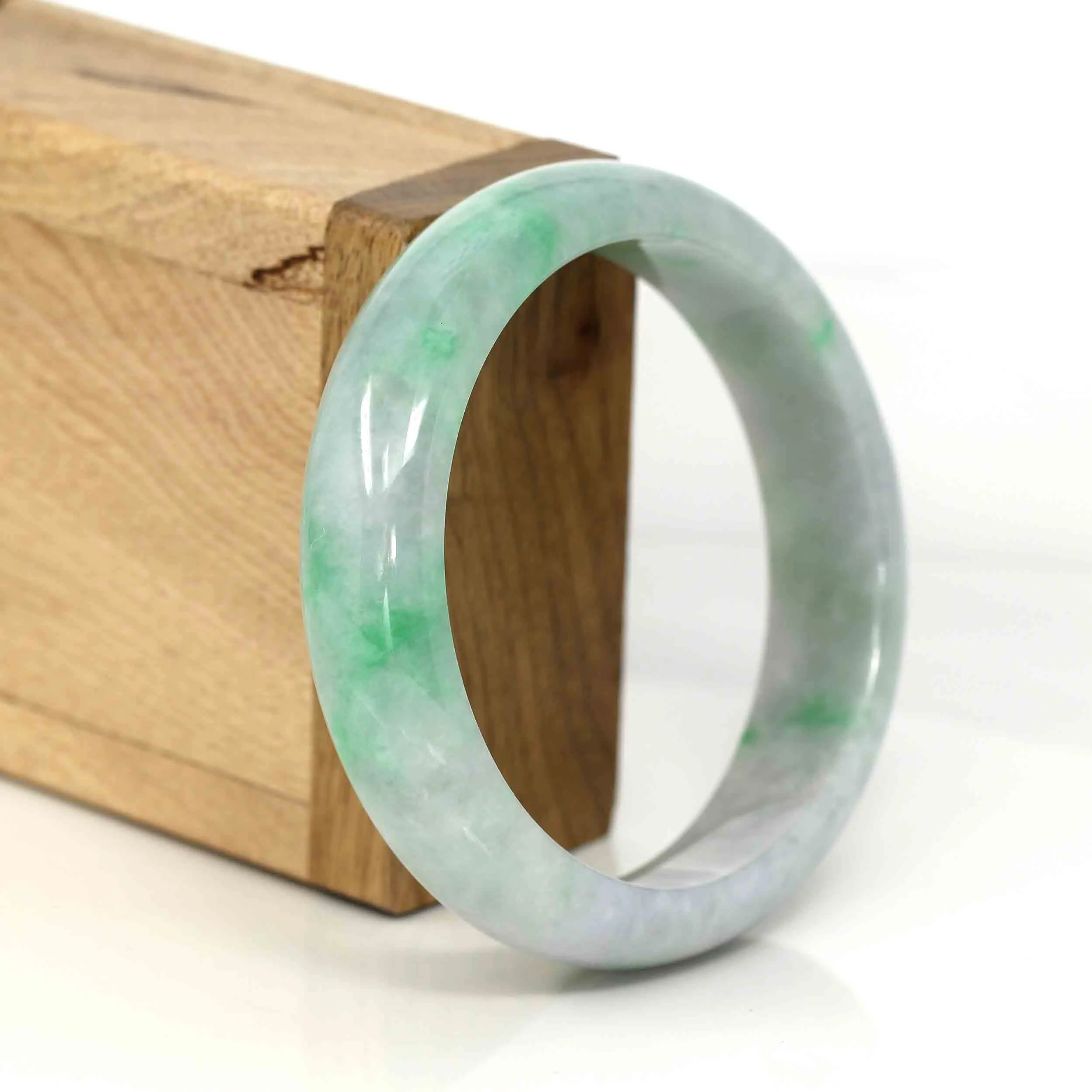 Baikalla Classic Lavender-Green Natural Burmese Jadeite Jade Bangle (58.73 mm )#328