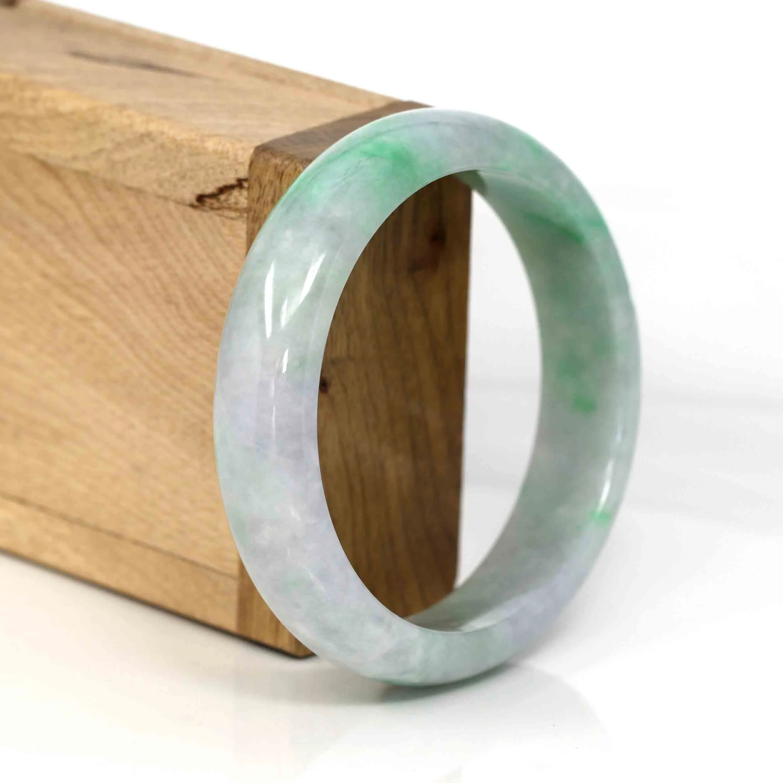 Baikalla Classic Lavender-Green Natural Burmese Jadeite Jade Bangle (58.73 mm )#328