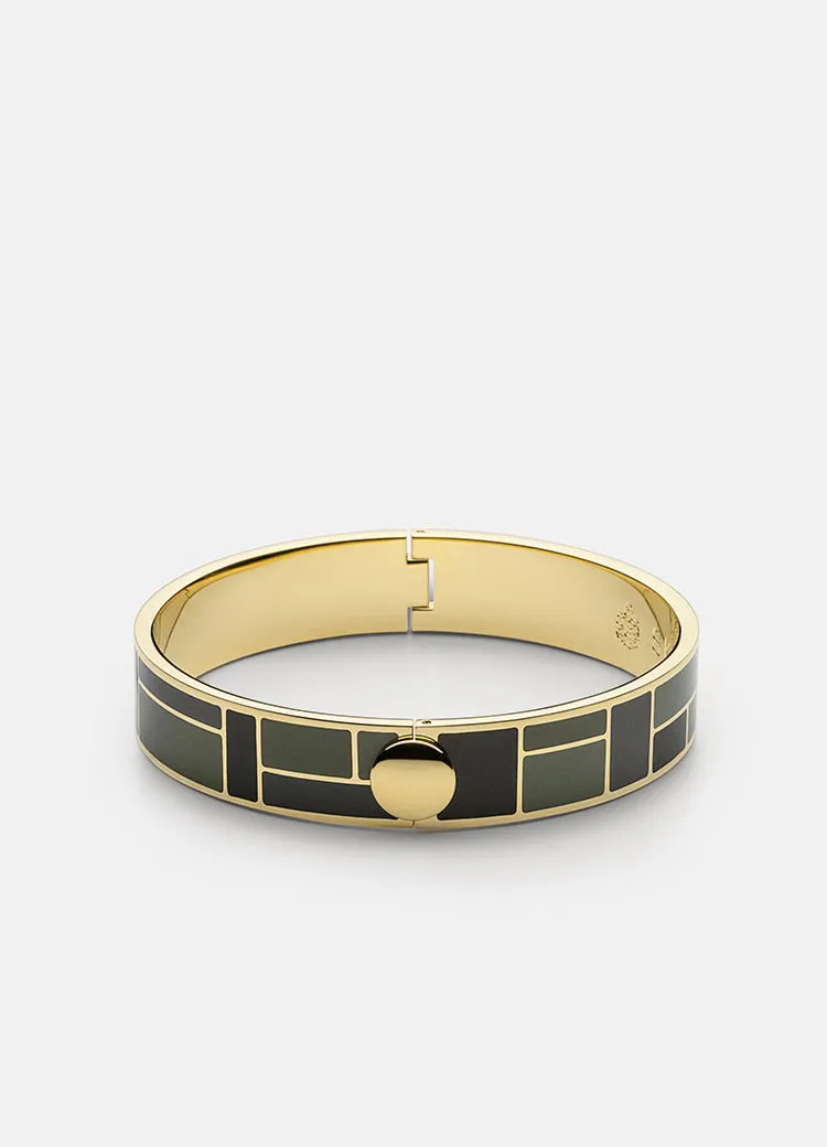 Bangle | Block Enamel | Camo Green