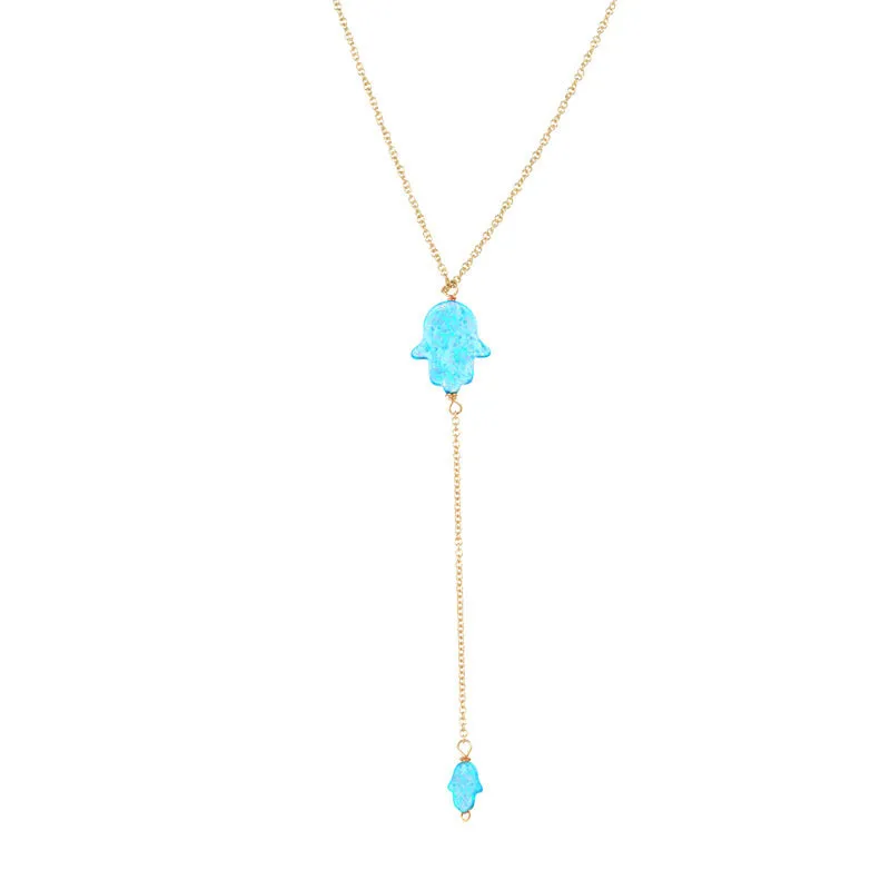 bara boheme | Lariat "DOUBLE HAND" Opal Necklace