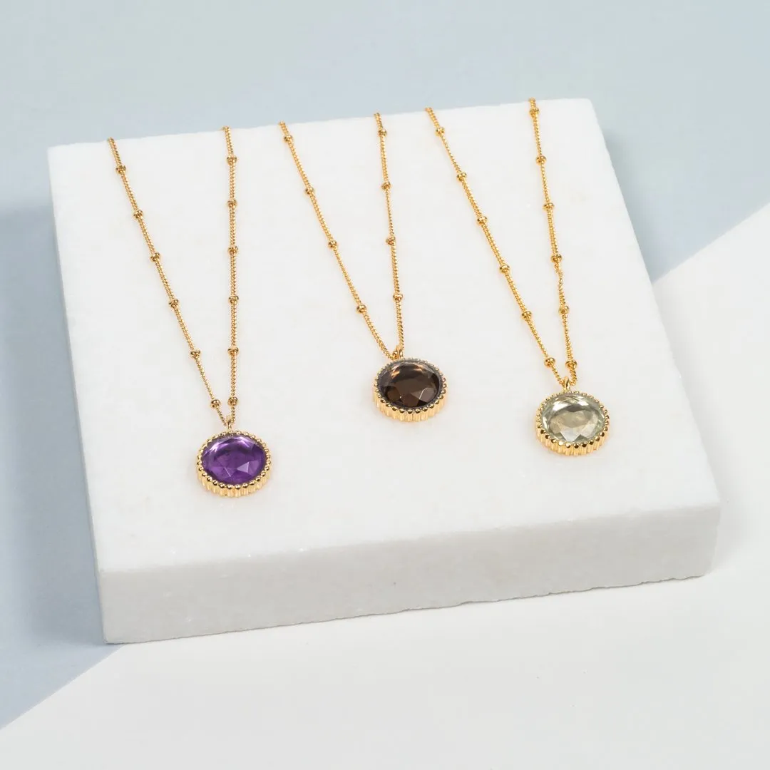 Barcelona February Amethyst Birthstone Necklace