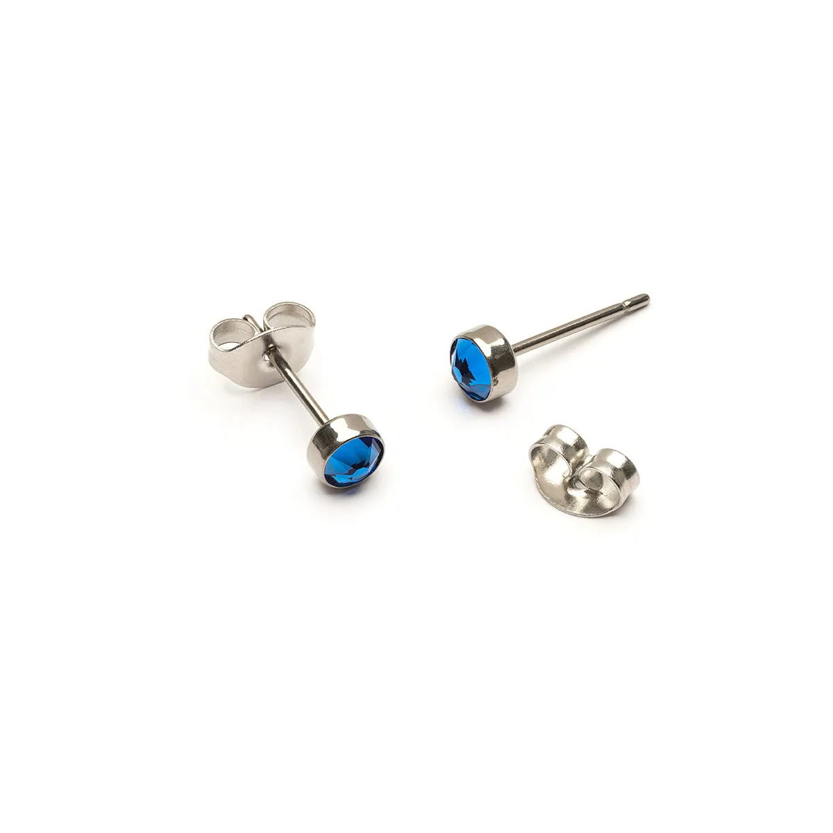 Blue Titanium Stud Earrings