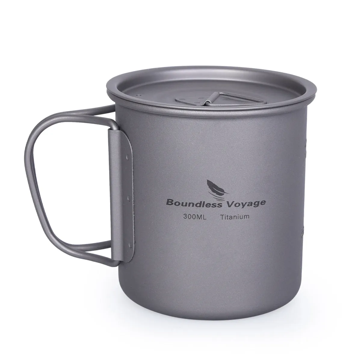 Boundless Voyage Titanium Cup with Lid Outdoor Camping Ultralight Water Tea Coffee Mug 300ml