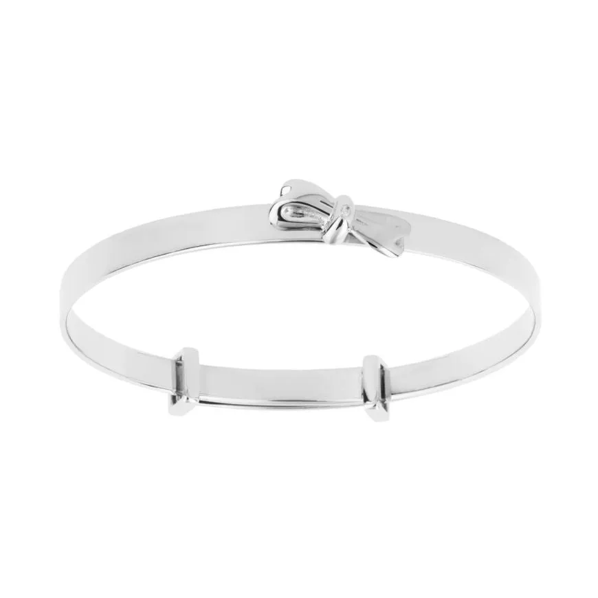 Bow Expanding Baby Bangle with Diamond