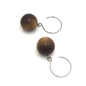 Brown Moonglow Jumbo Ball Drop Earrings