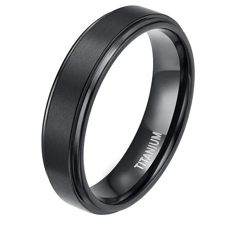 Brushed Black Titanium Ring