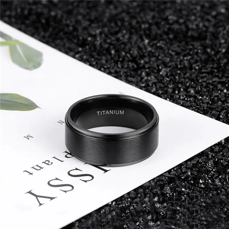 Brushed Black Titanium Ring