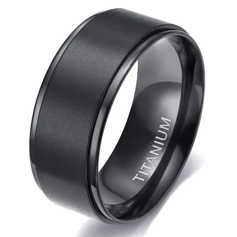 Brushed Black Titanium Ring