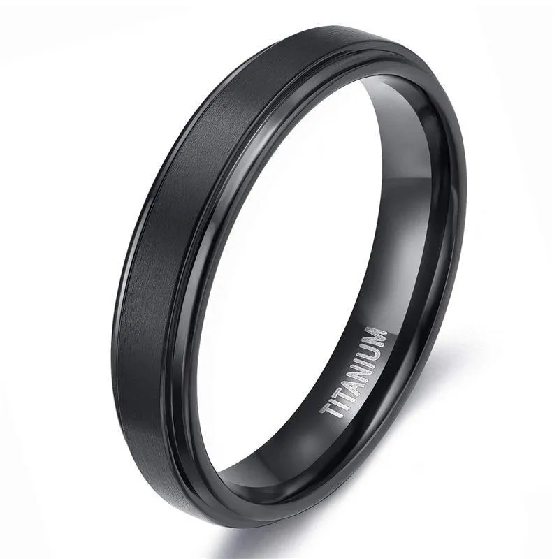 Brushed Black Titanium Ring