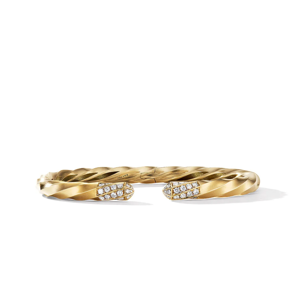 Cable Edge Bracelet in Recycled 18K Yellow Gold with Pave Diamonds