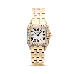 Cartier Santos Demoiselle 18K Yellow Gold Diamonds 26mm (Preowned)