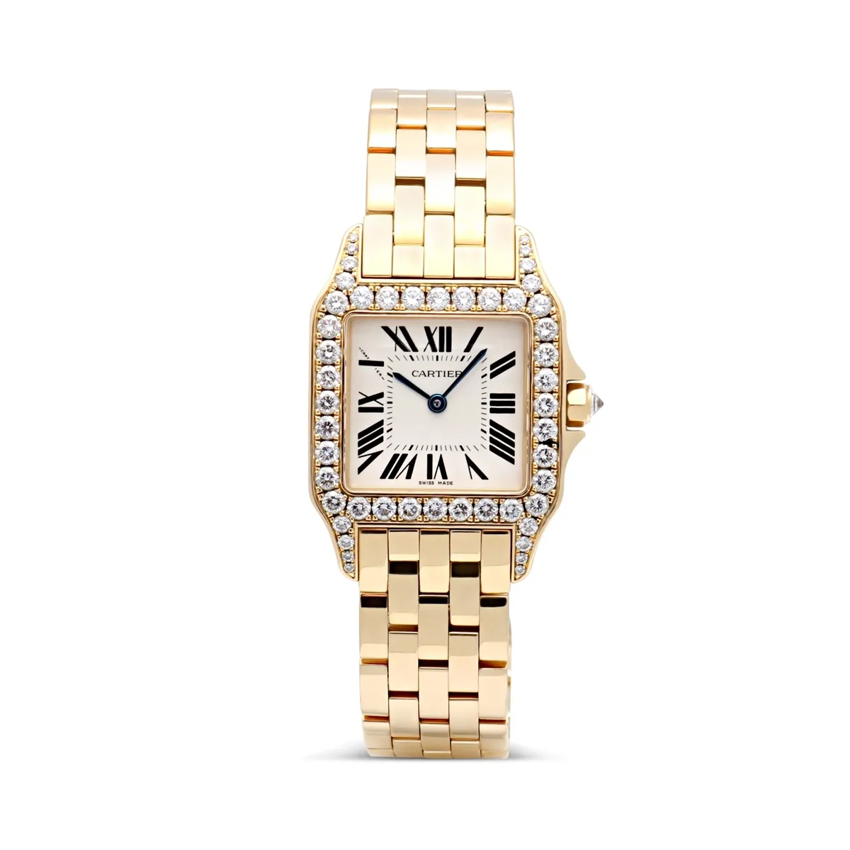 Cartier Santos Demoiselle 18K Yellow Gold Diamonds 26mm (Preowned)