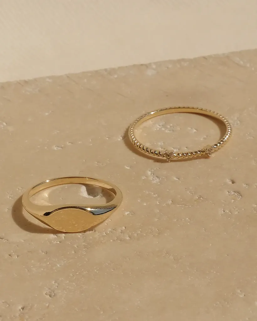 Cassia Solid Gold Stacking Ring