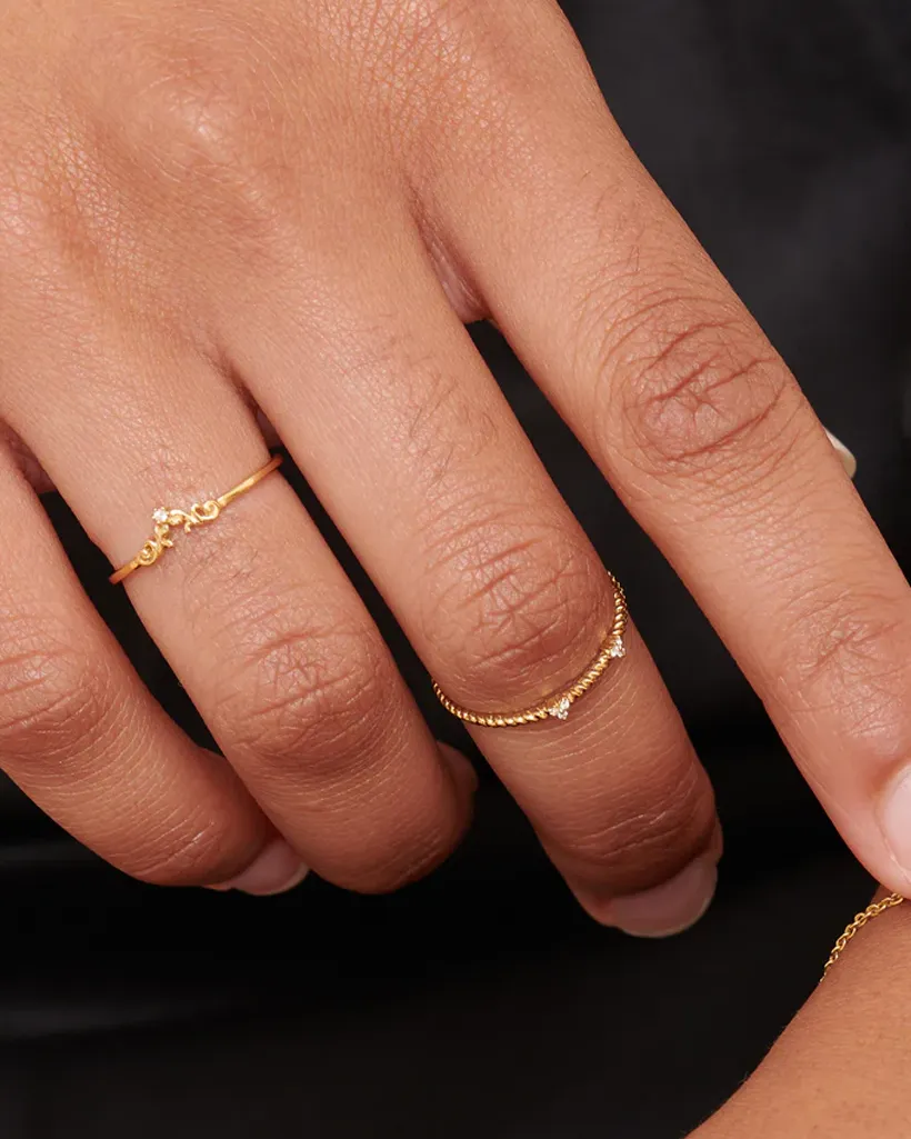 Cassia Solid Gold Stacking Ring