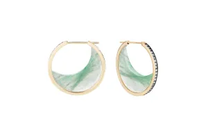 Chandra Crescent Emerald Earrings