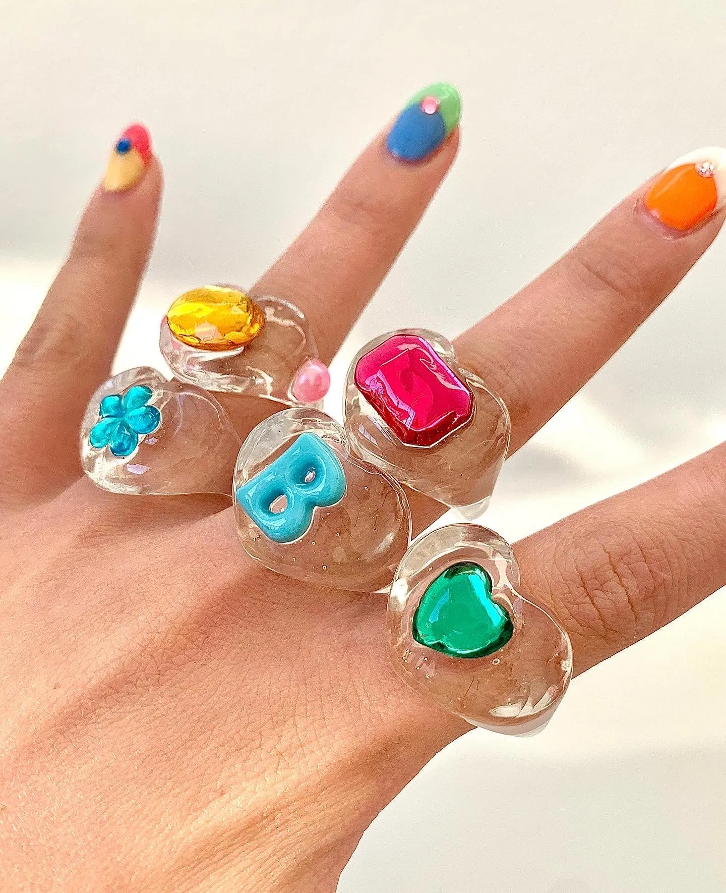 CLEAR RAINBOW LUCKY RING