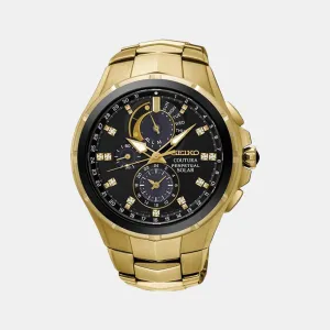 Coutura Perpetual Solar Men's Black Chronograph Stainless Steel Watch SSC572P1