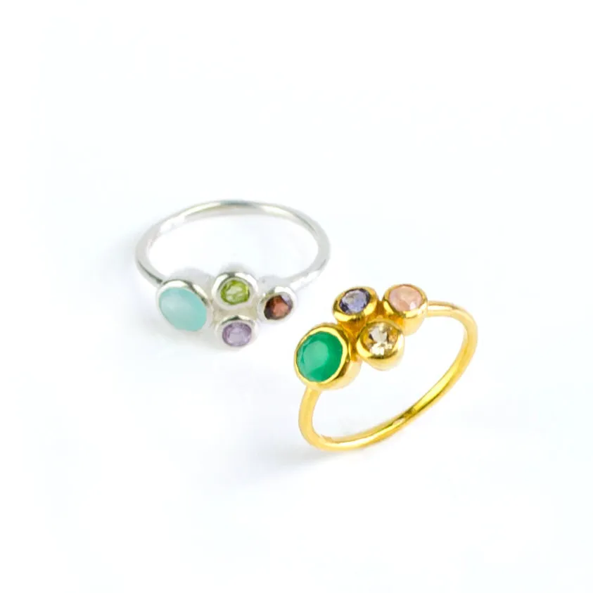 Custom Birthstone Ring for Mom of Three