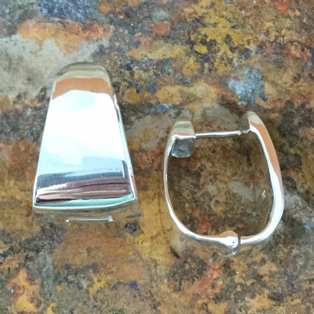 David Rosales Amazing Light Inlaid Sterling Silver Huggie Earrings