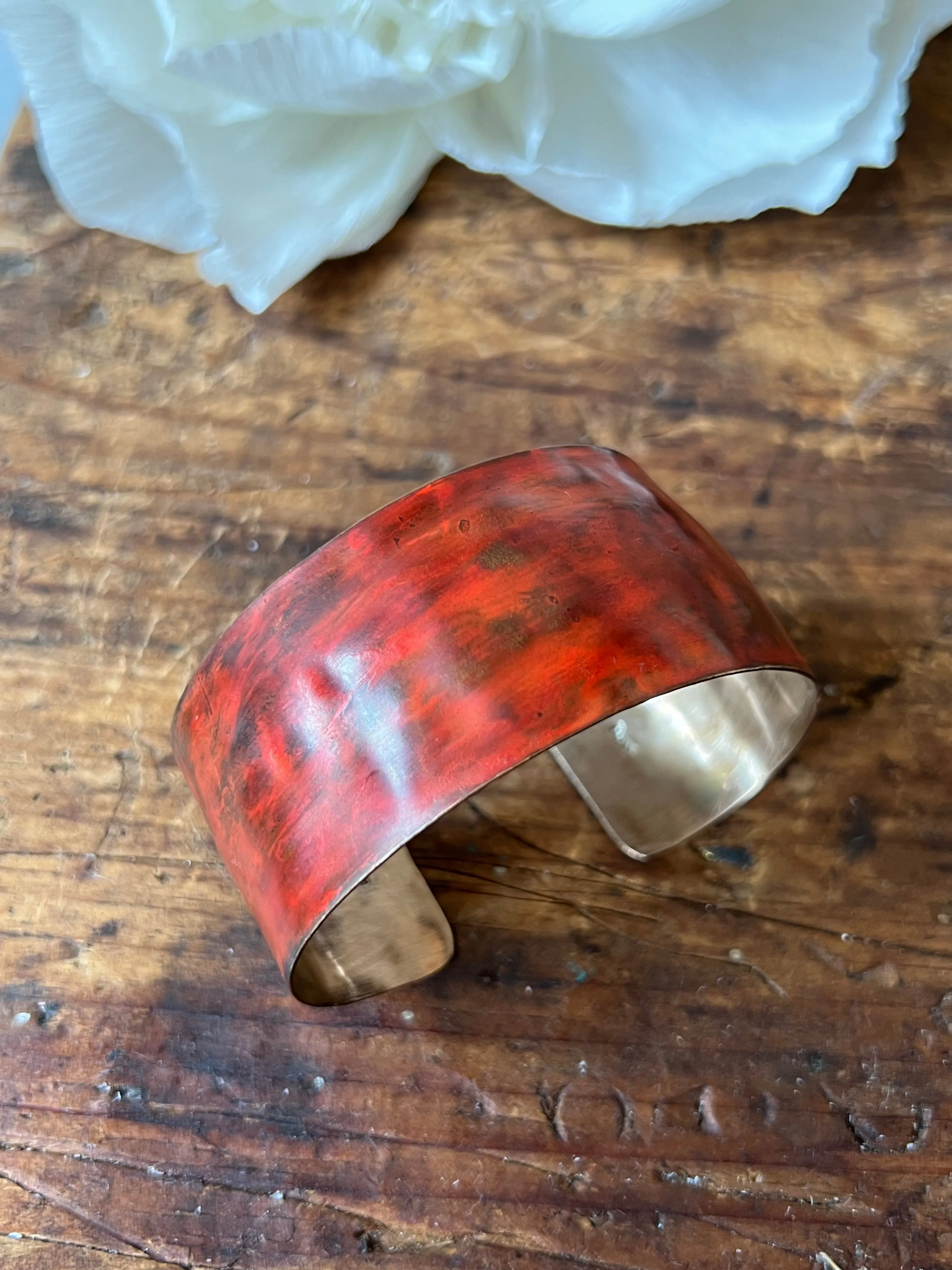 Dennis Higgins Red Patina Bronze Cuff