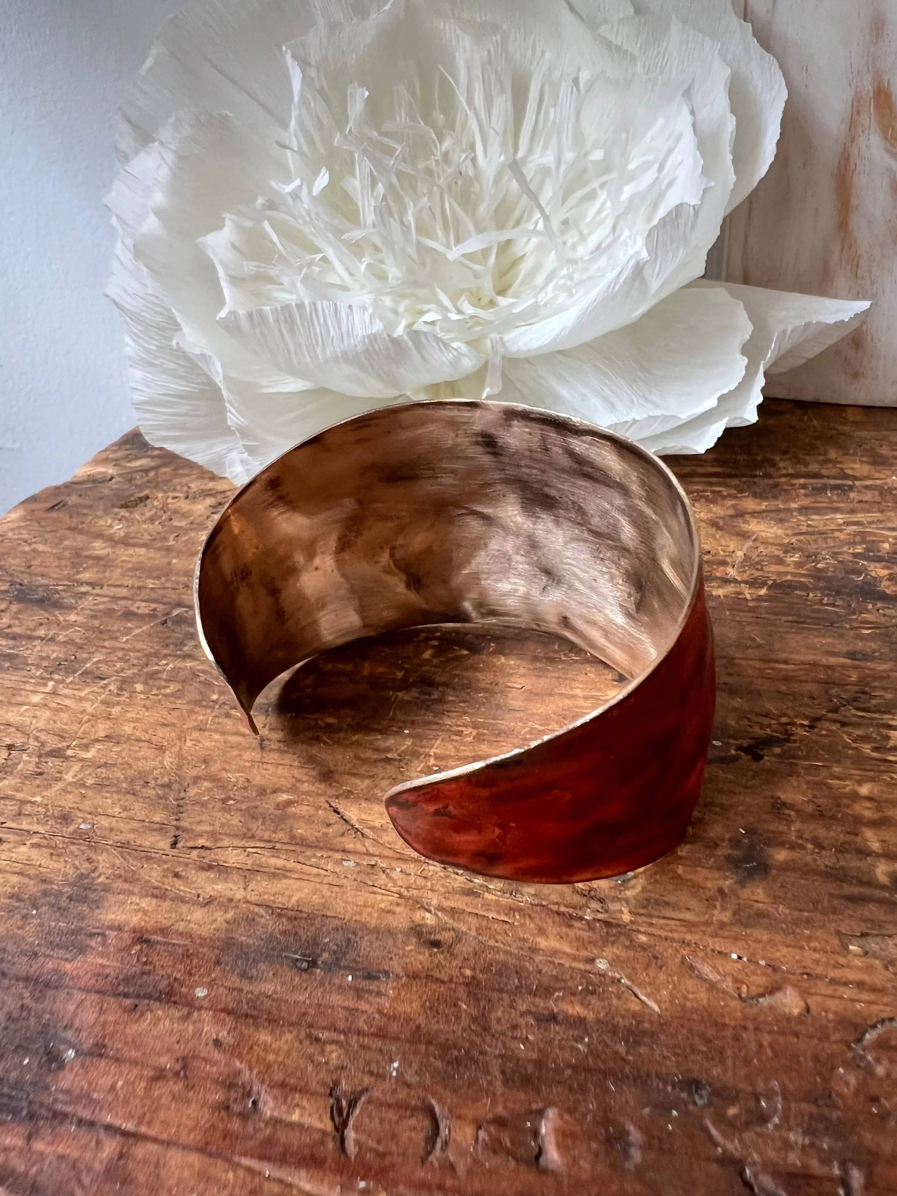 Dennis Higgins Red Patina Bronze Cuff