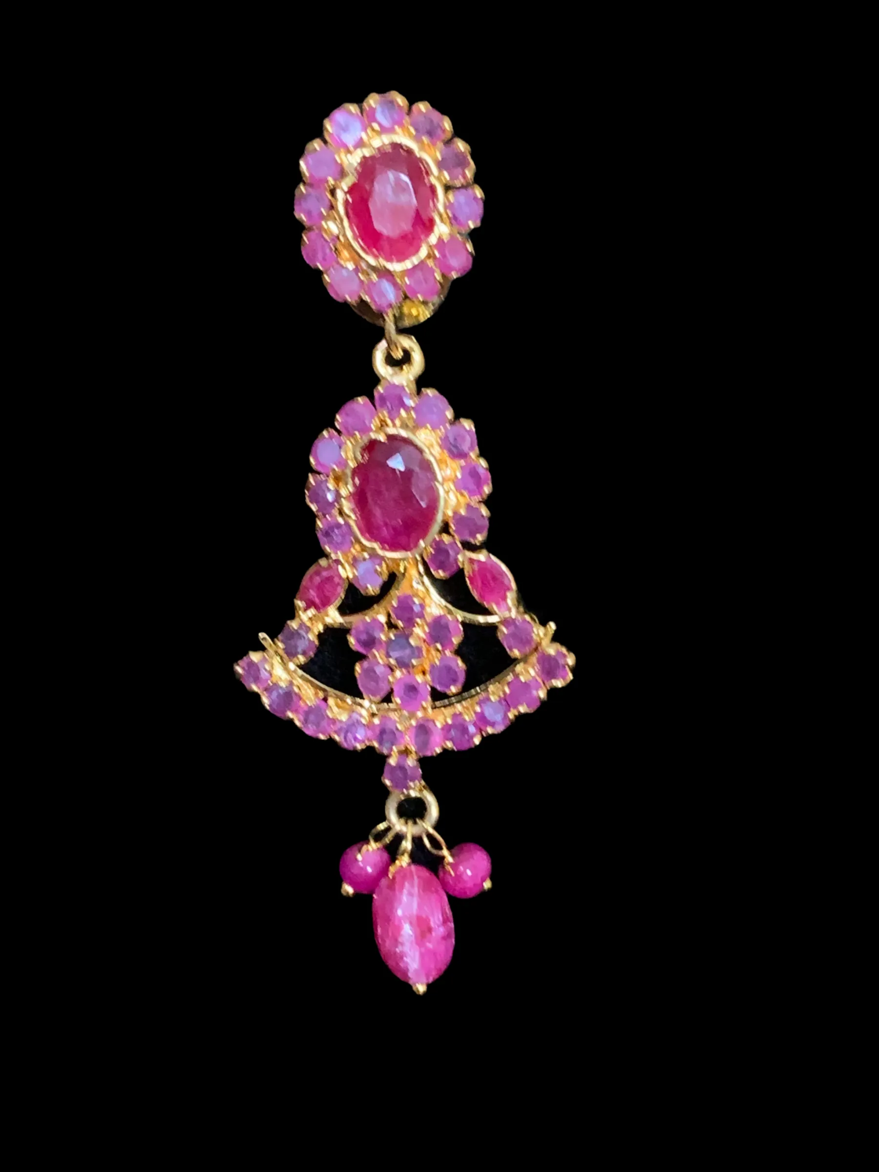 DER341 ruby emerald high quality earrings ( READY TO SHIP)