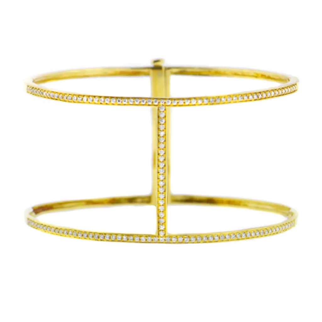 diamond thin cuff bracelet