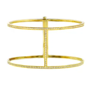 diamond thin cuff bracelet