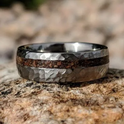 Dinosaur Bone Fossil Band, Tyrannosaurus Rex T-Rex Dinosaur Bone Fossil Ring Made With Aerospace Grade Titanium