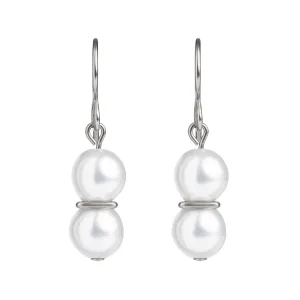 Double Pearl Titanium French Hook Earrings