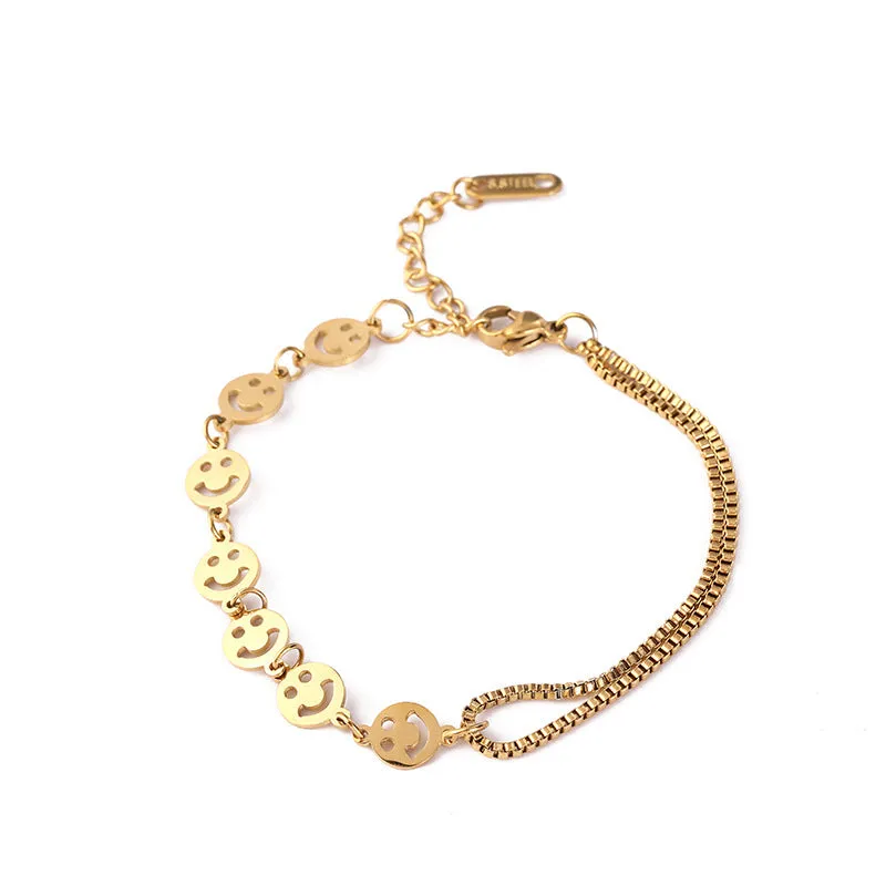 Double-strand Smiley Face Bracelet