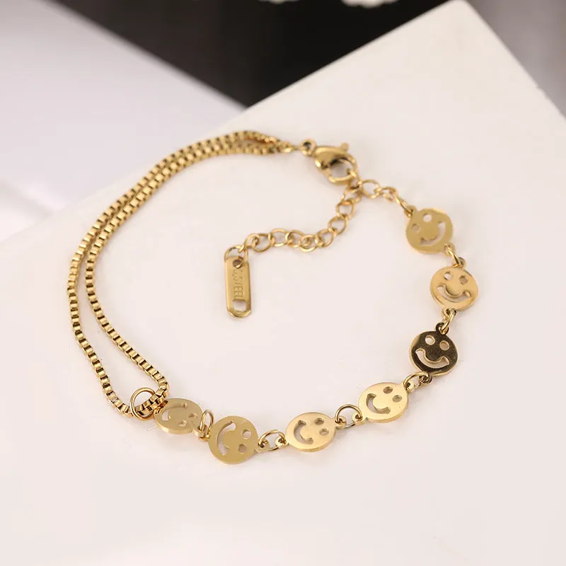 Double-strand Smiley Face Bracelet