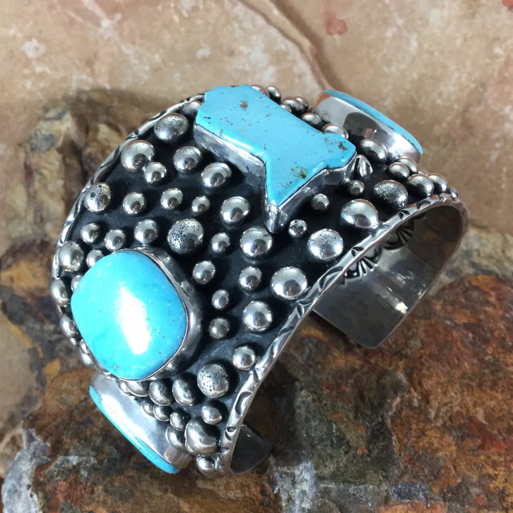 Dry Creek Turquoise Sterling Silver Cuff Bracelet by Billy The Kid