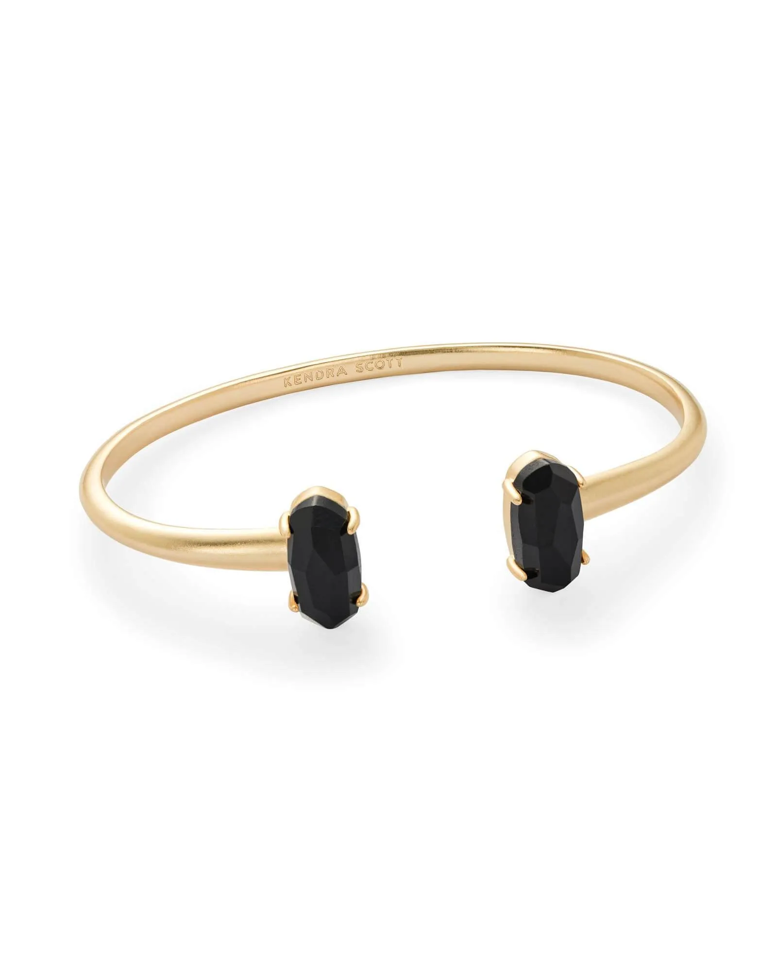 Edie Gold - Black Opaque Glass Bracelet