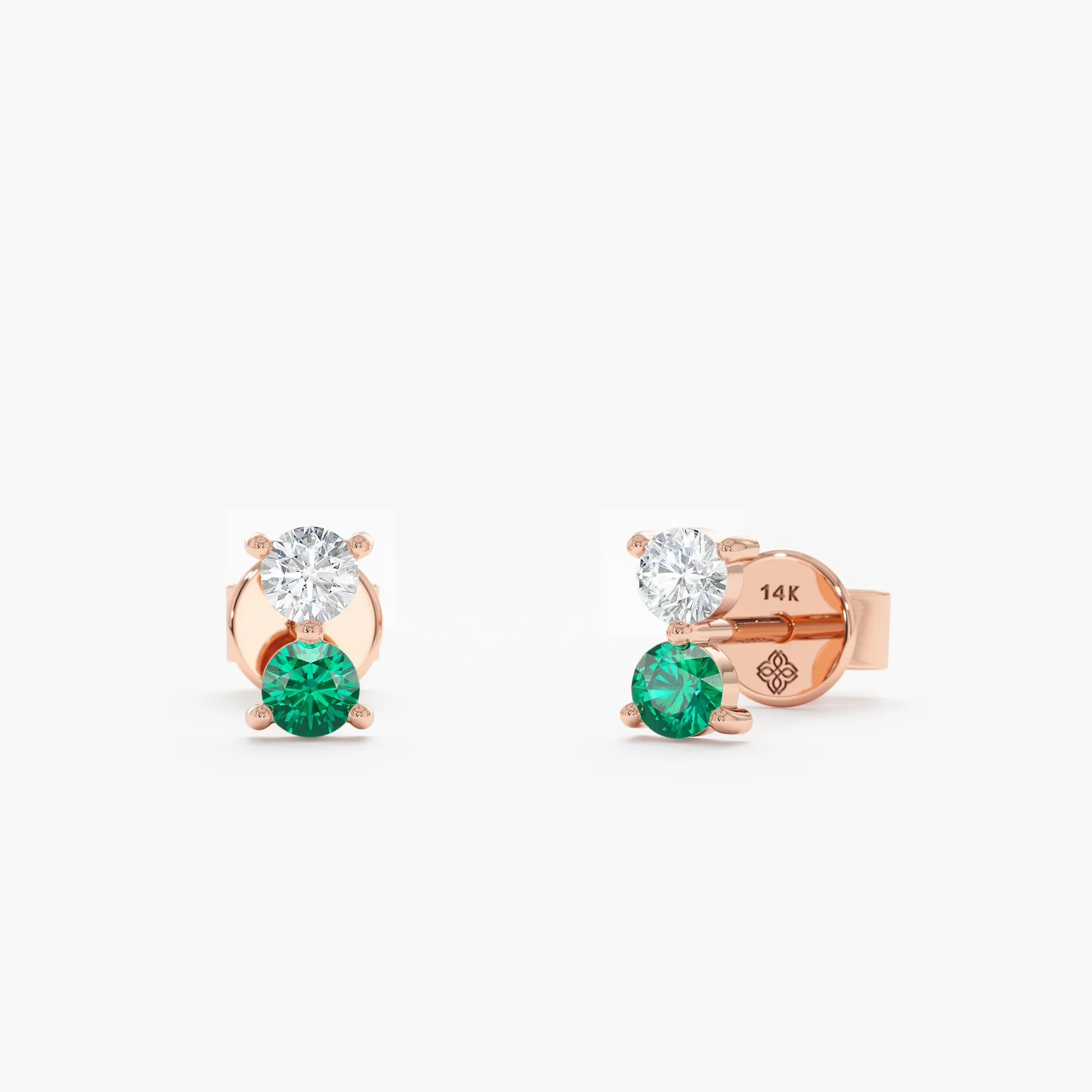 Emerald & Diamond Stud Earrings, Trisha