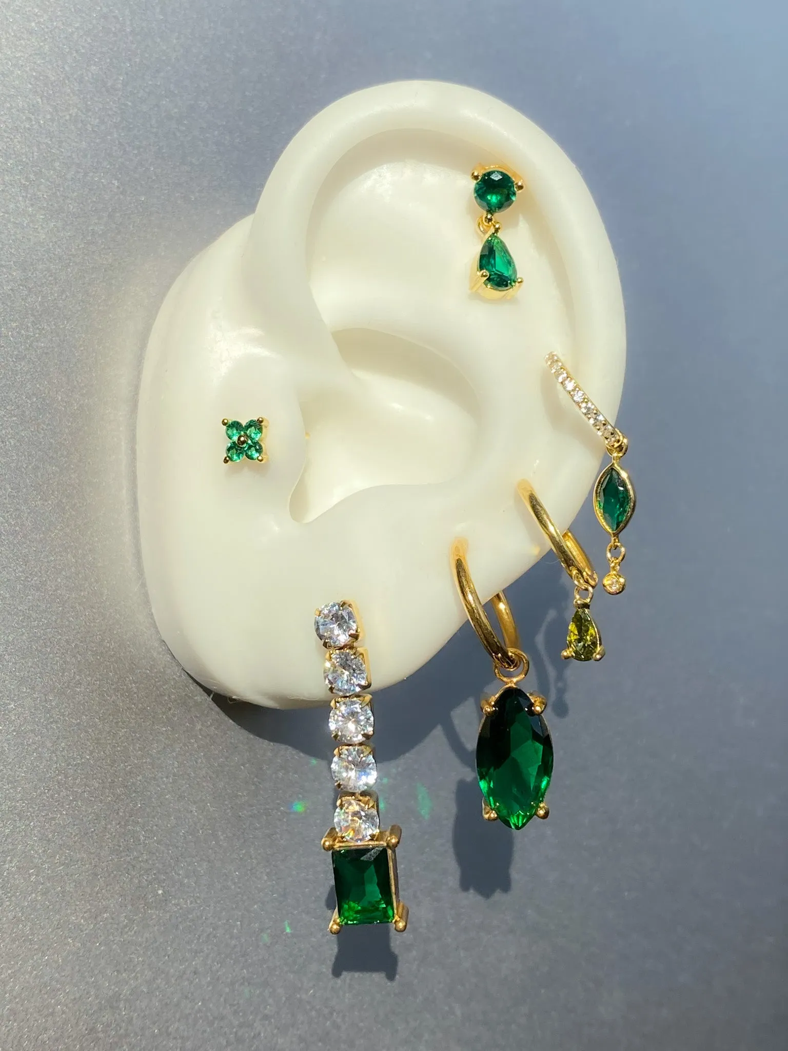 Emerald Blossom 925 Earrings