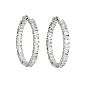 Emerald Cut Diamond Hoop Earrings 6.61 carats