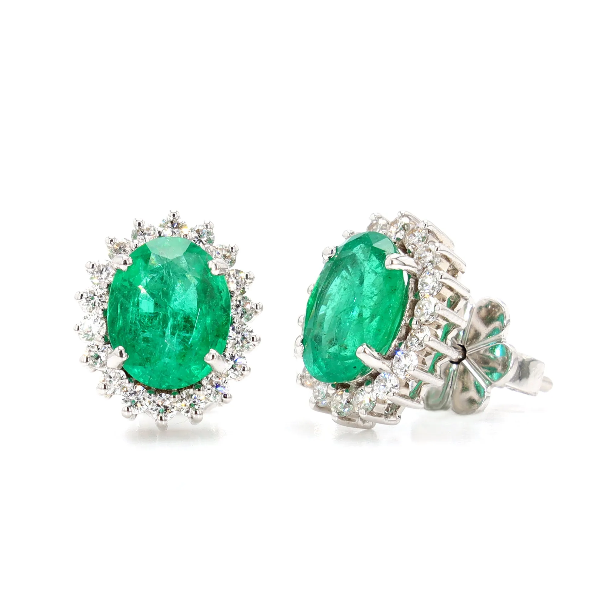 Emerald Halo Earrings