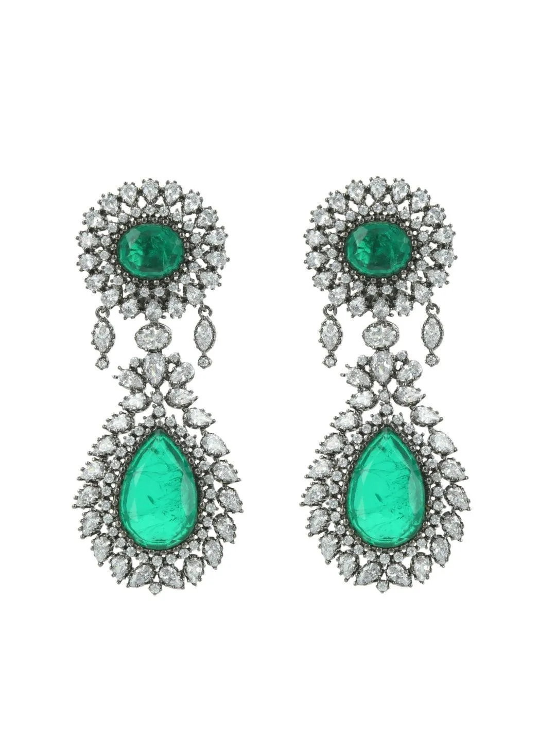 Emerald Statement Earring Green