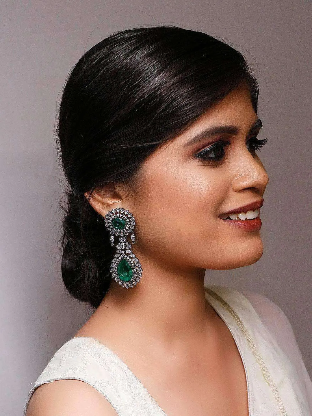 Emerald Statement Earring Green