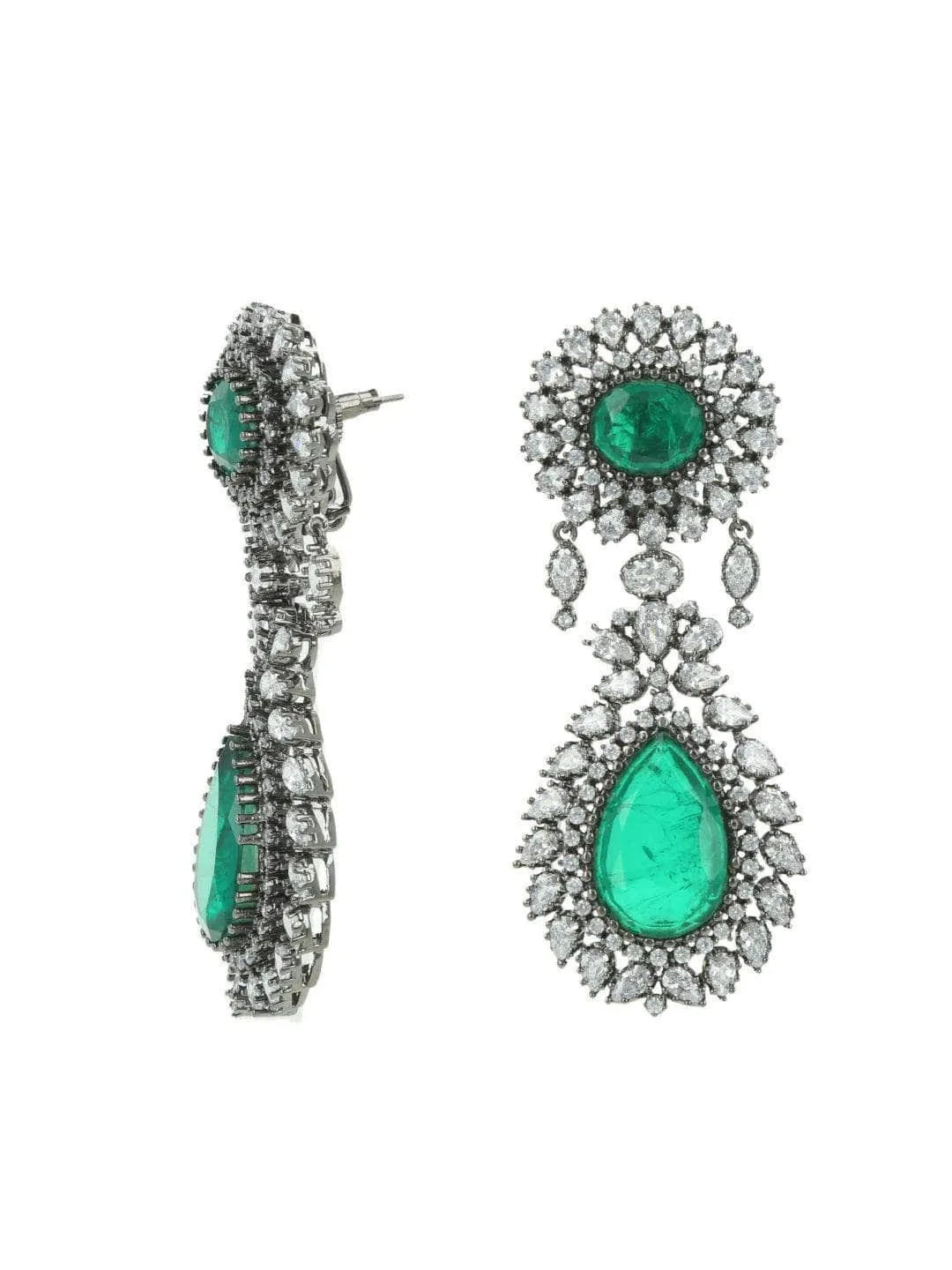 Emerald Statement Earring Green