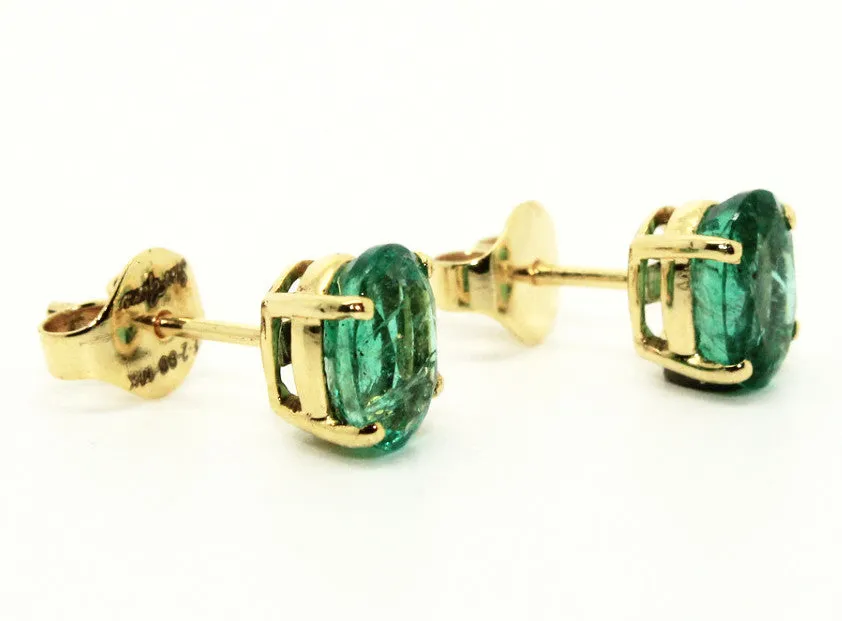 Emerald Stud Oval Cut