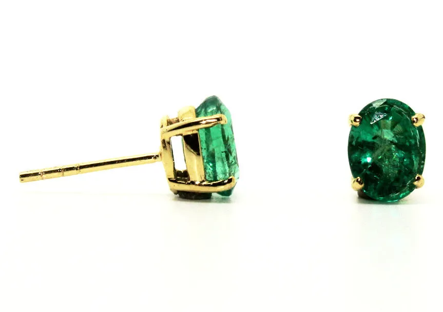 Emerald Stud Oval Cut