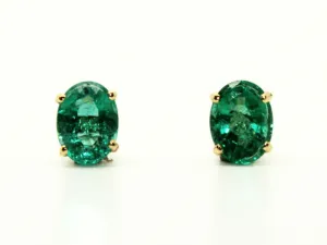 Emerald Stud Oval Cut