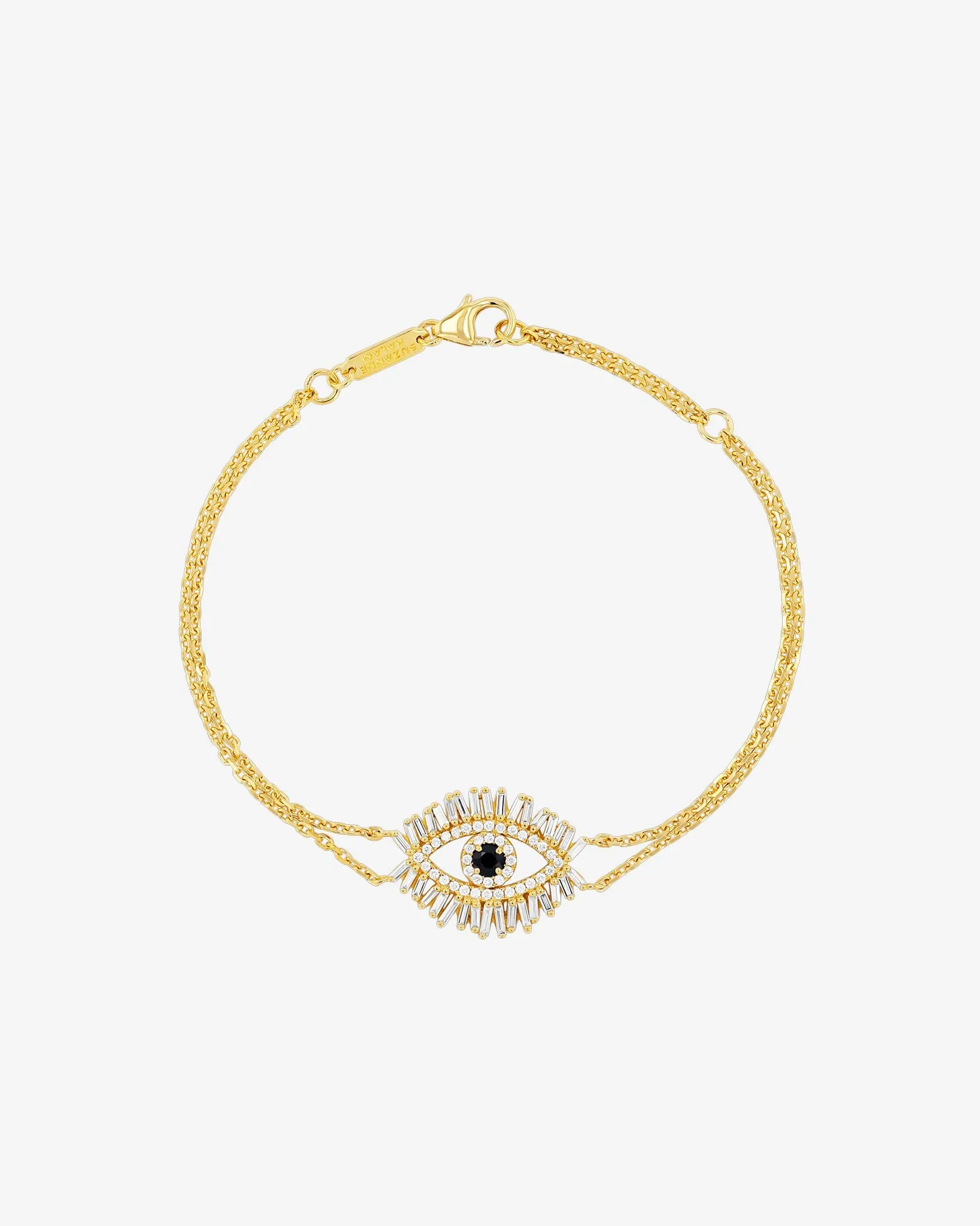 Evil Eye Midi Black Sapphire Half Pavé Bracelet