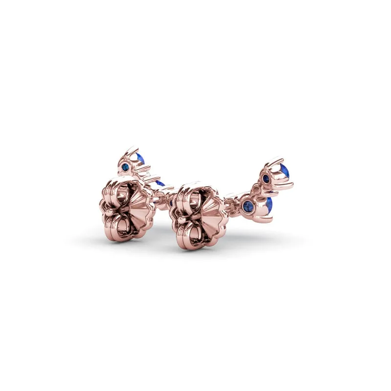 Fana Five Stone Sapphire and Diamond Climber Earrings