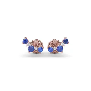 Fana Five Stone Sapphire and Diamond Climber Earrings