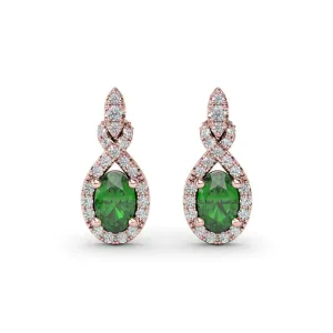 Fana Love Knot Emerald and Diamond Earrings