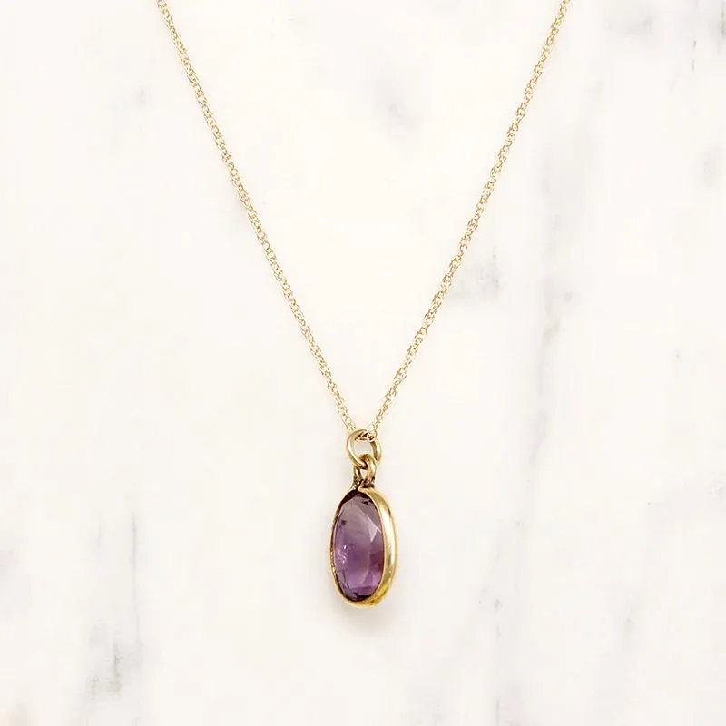 Fresh Violet Amethyst Solitaire Pendant